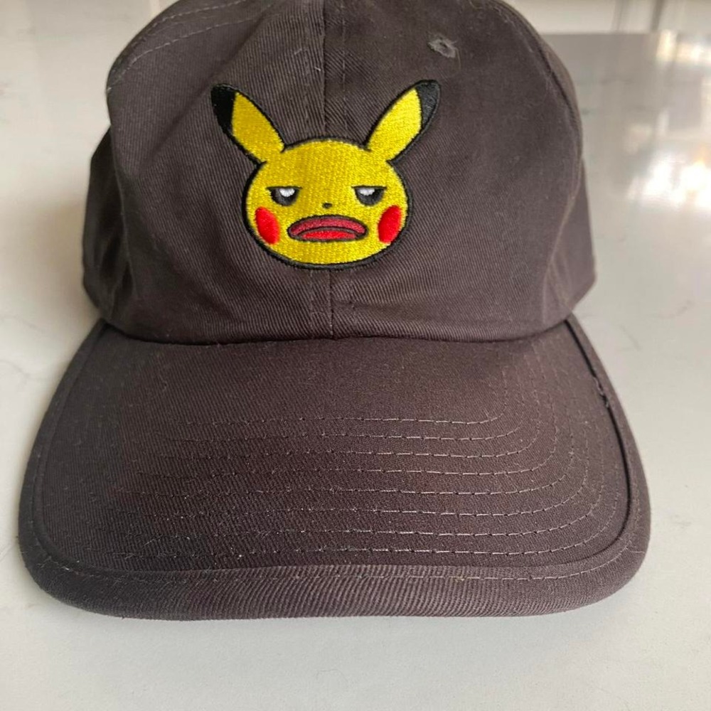 Black Pikachu embroidered adjustable cap